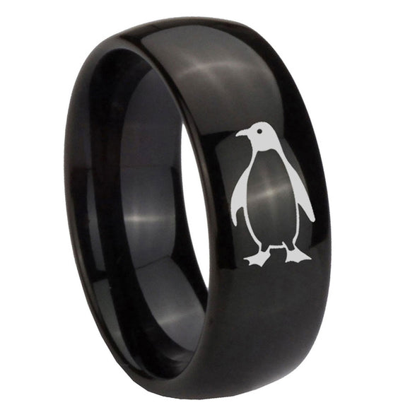 10mm-Penguin-Dome-Black-Tungsten-Carbide-Mens-Anniversary-Ring