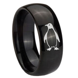 10mm-Penguin-Dome-Black-Tungsten-Carbide-Mens-Anniversary-Ring