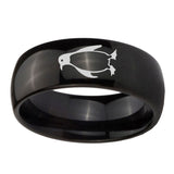 10mm-Penguin-Dome-Black-Tungsten-Carbide-Mens-Anniversary-Ring