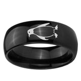 5, 8mm Penguin Dome Black Tungsten Ring