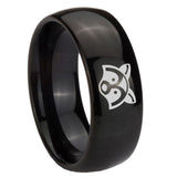 10mm-Raccoon-Animal-Dome-Black-Tungsten-Carbide-Mens-Anniversary-Ring