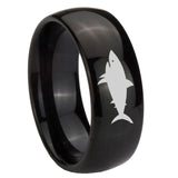 10mm-Shark-Dome-Black-Tungsten-Carbide-Mens-Anniversary-Ring