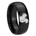 10mm Squirrel Dome Black Tungsten Carbide Mens Anniversary Ring