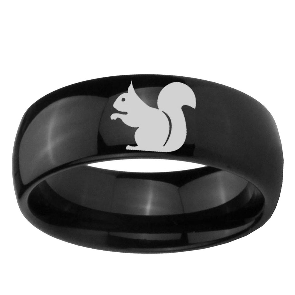10mm Squirrel Dome Black Tungsten Ring