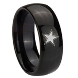 10mm-Cowboys-Star-Dome-Black-Tungsten-Carbide-Mens-Anniversary-Ring