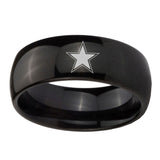 10mm-Cowboys-Star-Dome-Black-Tungsten-Carbide-Mens-Anniversary-Ring