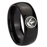 10mm-Green-Ranger-Power-Dome-Black-Tungsten-Carbide-Mens-Anniversary-Ring