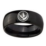 10mm-Green-Ranger-Power-Dome-Black-Tungsten-Carbide-Mens-Anniversary-Ring