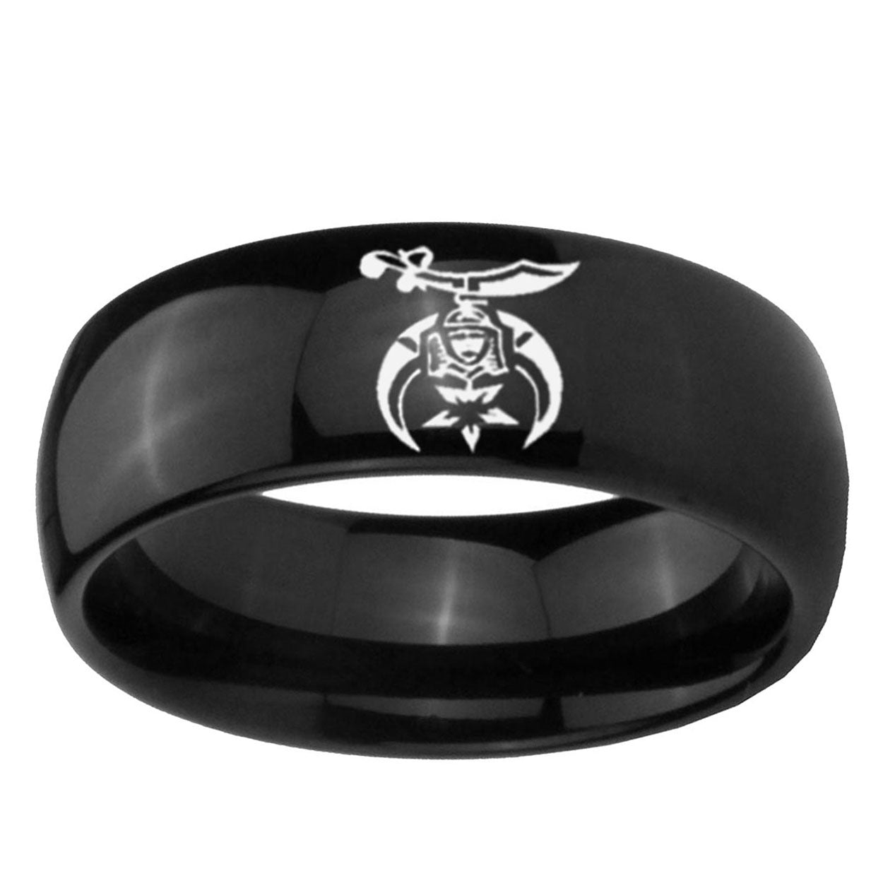 10mm Masonic Shriners Dome Black Tungsten Ring
