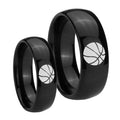 Basketball Dome Black Tungsten Couple Wedding Rings
