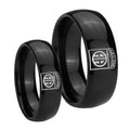 Army Airborn Dome Black Tungsten His And Hers Ring