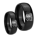 Clone Trooper Dome Black Tungsten His And Hers Ring