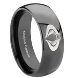 10mm-Cobra-Dome-Black-Tungsten-Carbide-Men's-Bands-Ring