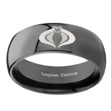 10mm-Cobra-Dome-Black-Tungsten-Carbide-Men's-Bands-Ring