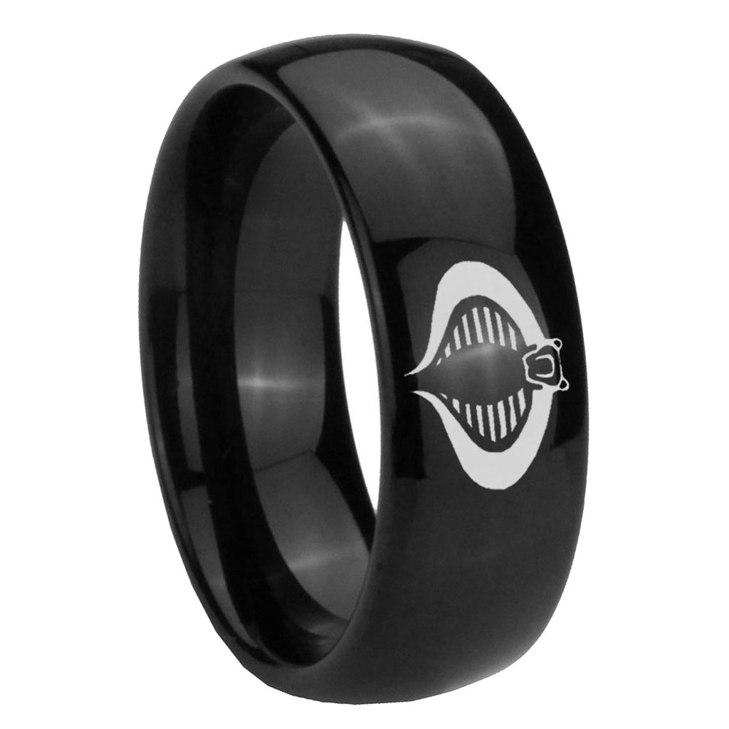 10mm Cobra Dome Black Tungsten Carbide Men's Bands Ring