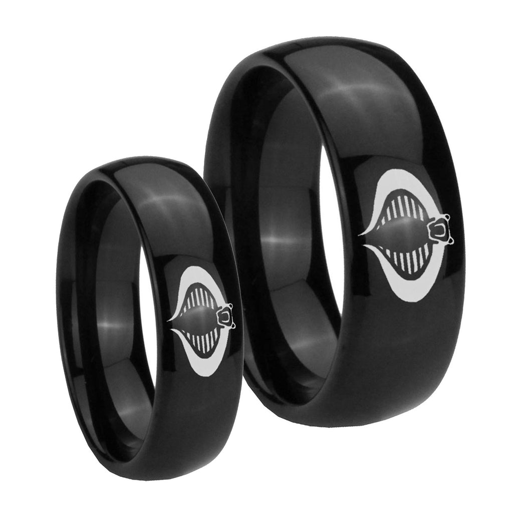 Cobra Dome Black Tungsten His And Hers Ring