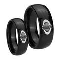 Cobra Dome Black Tungsten His And Hers Ring
