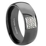 10mm-Celtic-Design-Dome-Black-Tungsten-Carbide-Men's-Bands-Ring
