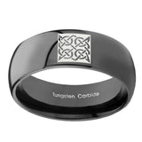 8mm-Celtic-Design-Dome-Black-Tungsten-Carbide-Men's-Bands-Ring