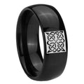 8mm Celtic Design Dome Black Tungsten Men's Bands Ring