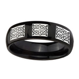 8mm-Multiple-Celtic-Dome-Black-Tungsten-Carbide-Men's-Promise-Rings