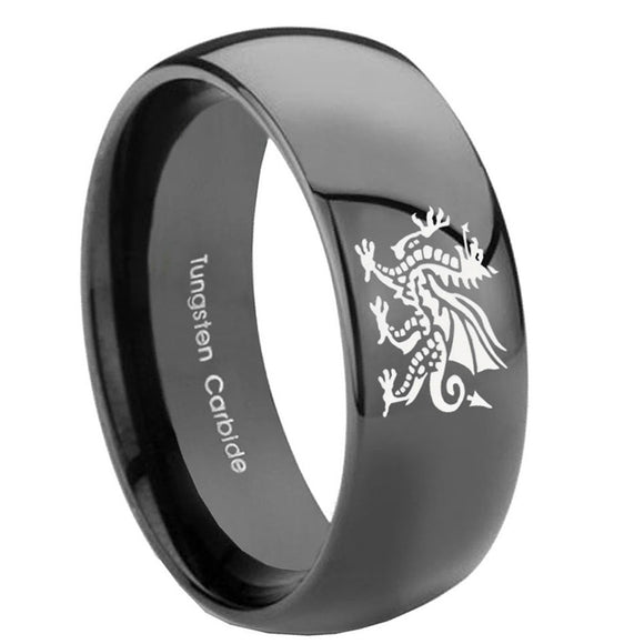10mm-Dragon-Dome-Black-Tungsten-Carbide-Men's-Engagement-Ring