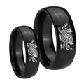 Dragon Dome Black Tungsten Couple Band Set