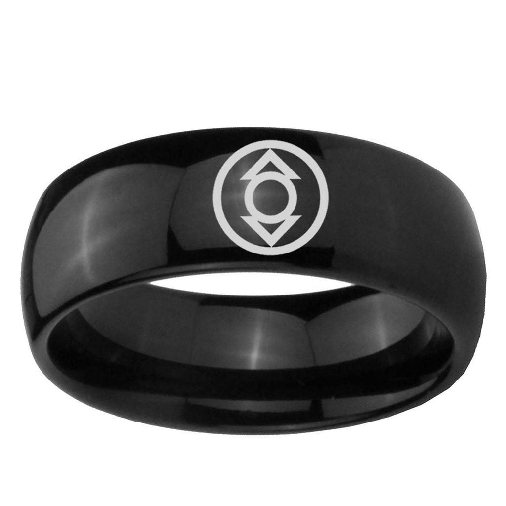 5mm Indigo Lanterns Dome Polish Black Tungsten Mens Ring