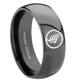 10mm-Classic-Dome-Mass-Effect-Shiny-Black-Tungsten-Carbide-Men's-Ring