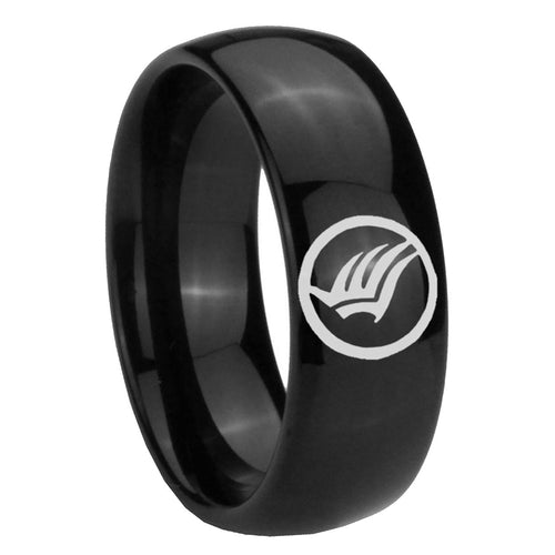 10mm Classic Dome Mass Effect Shiny Black Tungsten Carbide Men's Ring