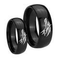 Wolf Dome Black Tungsten Mens Ring Set