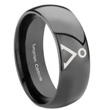 10mm-Stargate-Dome-Black-Tungsten-Carbide-Men's-Bands-Ring