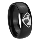 8mm House of Van Dome Black Tungsten Carbide Wedding Band Mens