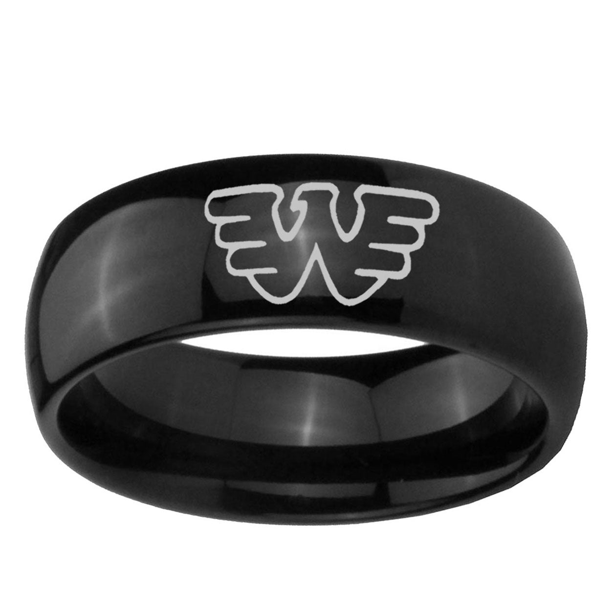 10mm Waylon Jennings Dome Black Tungsten Ring
