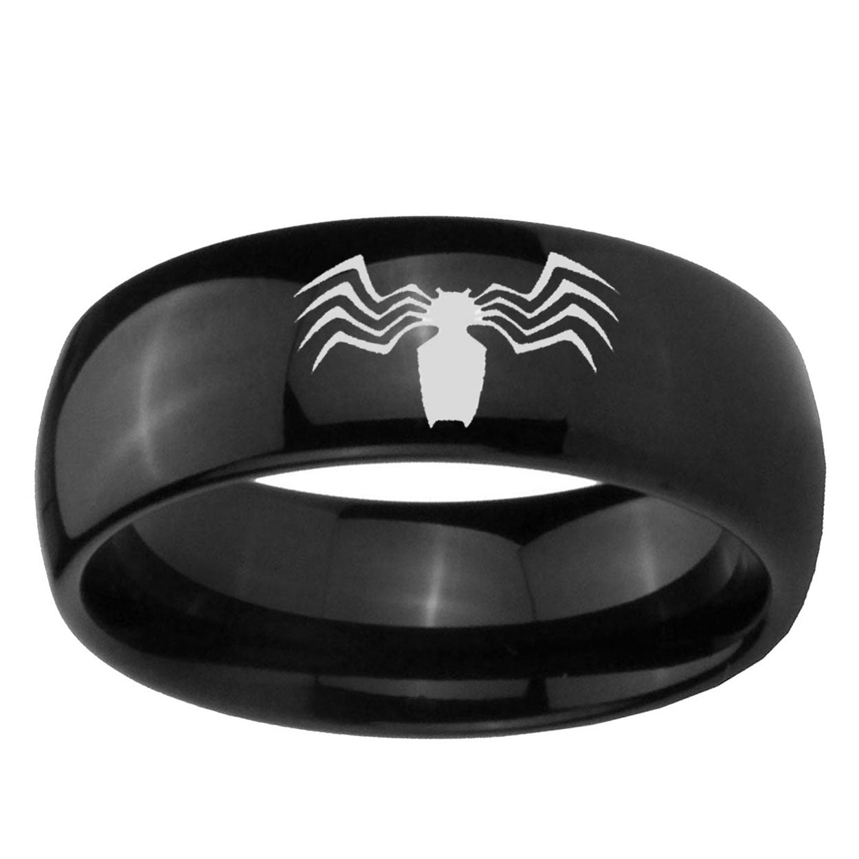 10mm Spider Dome Black Tungsten Ring