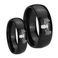 Spider Dome Black Tungsten Couple Wedding Rings