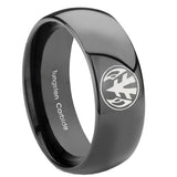 10mm-Love-Power-Rangers-Dome-Black-Tungsten-Carbide-Wedding-Bands-Ring