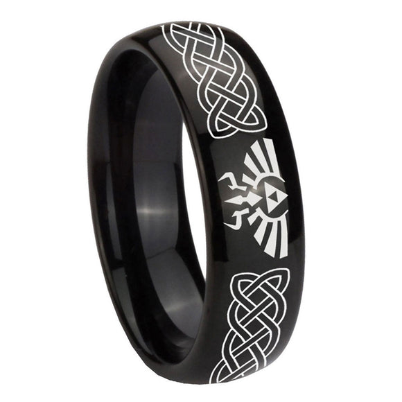 10mm-Celtic-Zelda-Dome-Black-Tungsten-Carbide-Mens-Promise-Ring