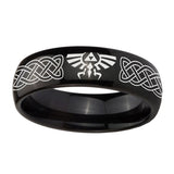 10mm-Celtic-Zelda-Dome-Black-Tungsten-Carbide-Mens-Promise-Ring