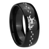 8mm Deer Hunting Dome Black Tungsten Carbide Mens Anniversary Ring