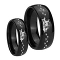 Deer Hunting Dome Black Tungsten Mens Band Set