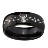 10mm-Deer-Antler-Dome-Black-Tungsten-Carbide-Mens-Anniversary-Ring