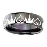 10mm-Hearts-and-Crowns-Dome-Black-Tungsten-Carbide-Mens-Ring-Personalized
