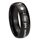 10mm-Sound-Wave,-I-love-you-more-Dome-Black-Tungsten-Carbide-Mens-Wedding-Band