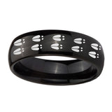 10mm-Deer-Tracks-Dome-Black-Tungsten-Carbide-Mens-Wedding-Ring