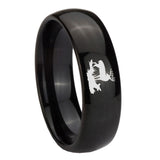 10mm-Deer-Hunting-Dome-Black-Tungsten-Carbide-Men's-Wedding-Ring