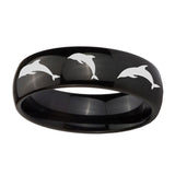 10mm-Dolphins-Dome-Black-Tungsten-Carbide-Wedding-Bands-Ring
