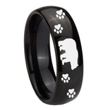 10mm-Bear-and-Paw-Dome-Black-Tungsten-Carbide-Wedding-Band-Mens