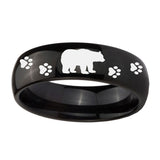 10mm-Bear-and-Paw-Dome-Black-Tungsten-Carbide-Wedding-Band-Mens
