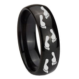 10mm-Foot-Print-Dome-Black-Tungsten-Carbide-Wedding-Band-Ring
